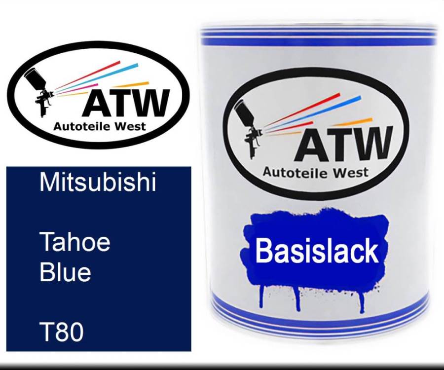 Mitsubishi, Tahoe Blue, T80: 1L Lackdose, von ATW Autoteile West.